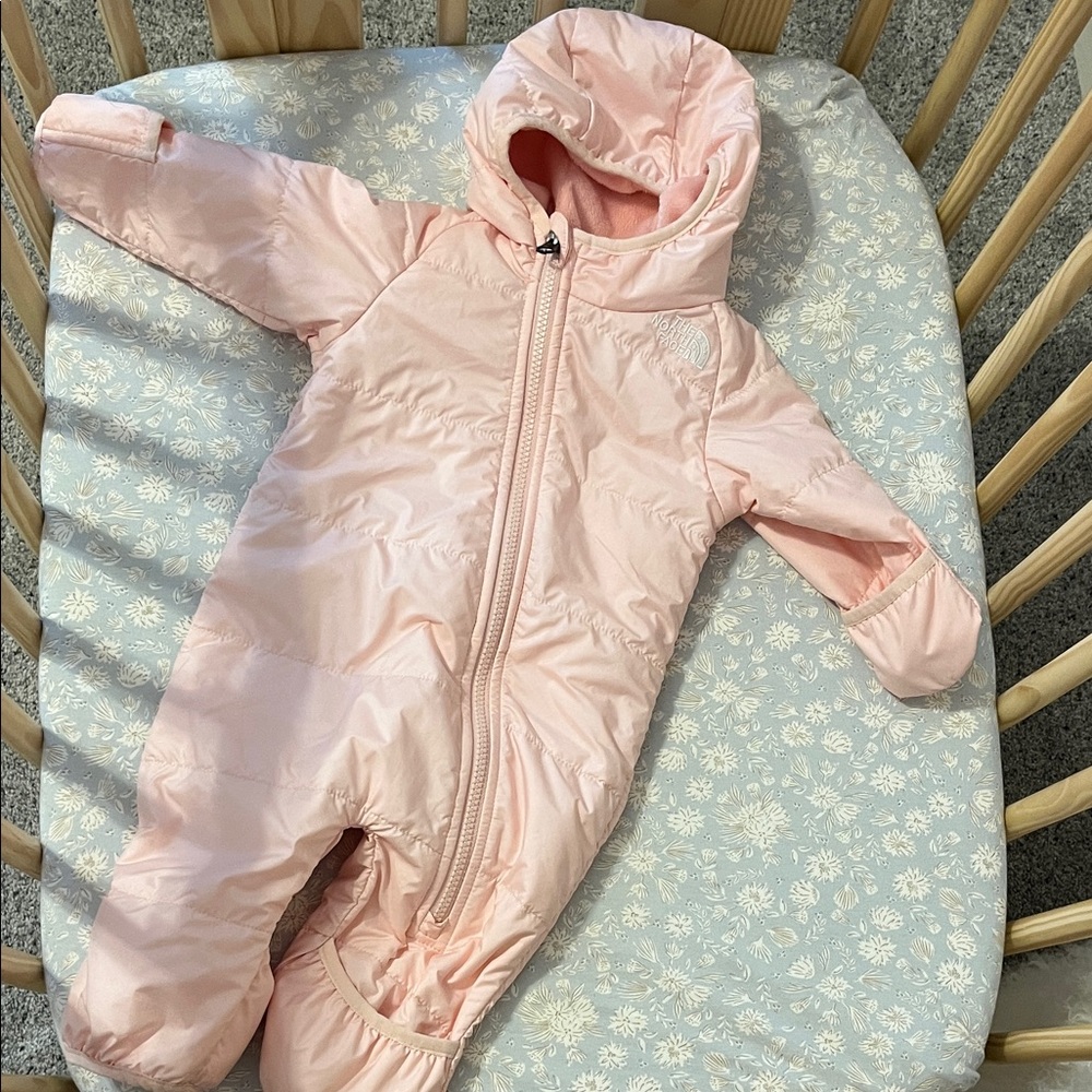 The North Face Light Pink Baby Snowsuit